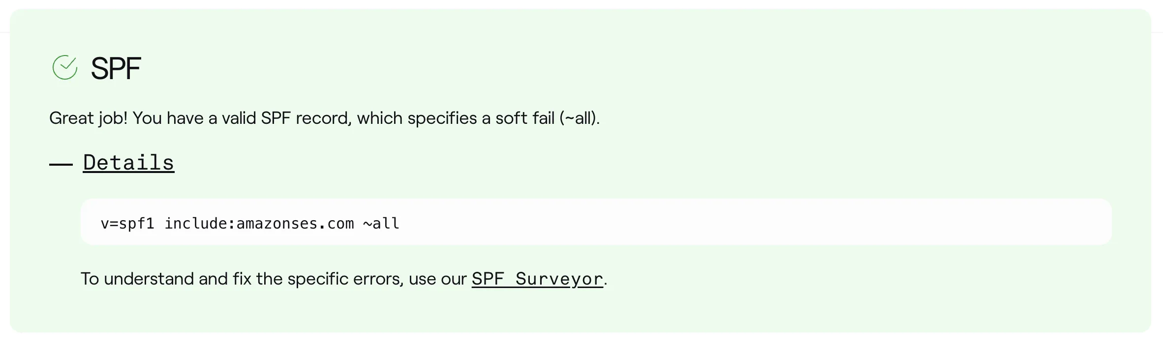 SPF passing on Dmarcian